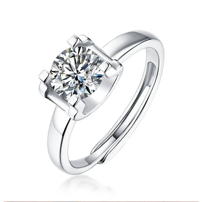 

100% твердый 925 Серебряное кольцо 0.5ct 1ct 2ct 3ct настоящий Муассанит кольца для женщин обручальные кольца ювелирные украшения Прямая доставка