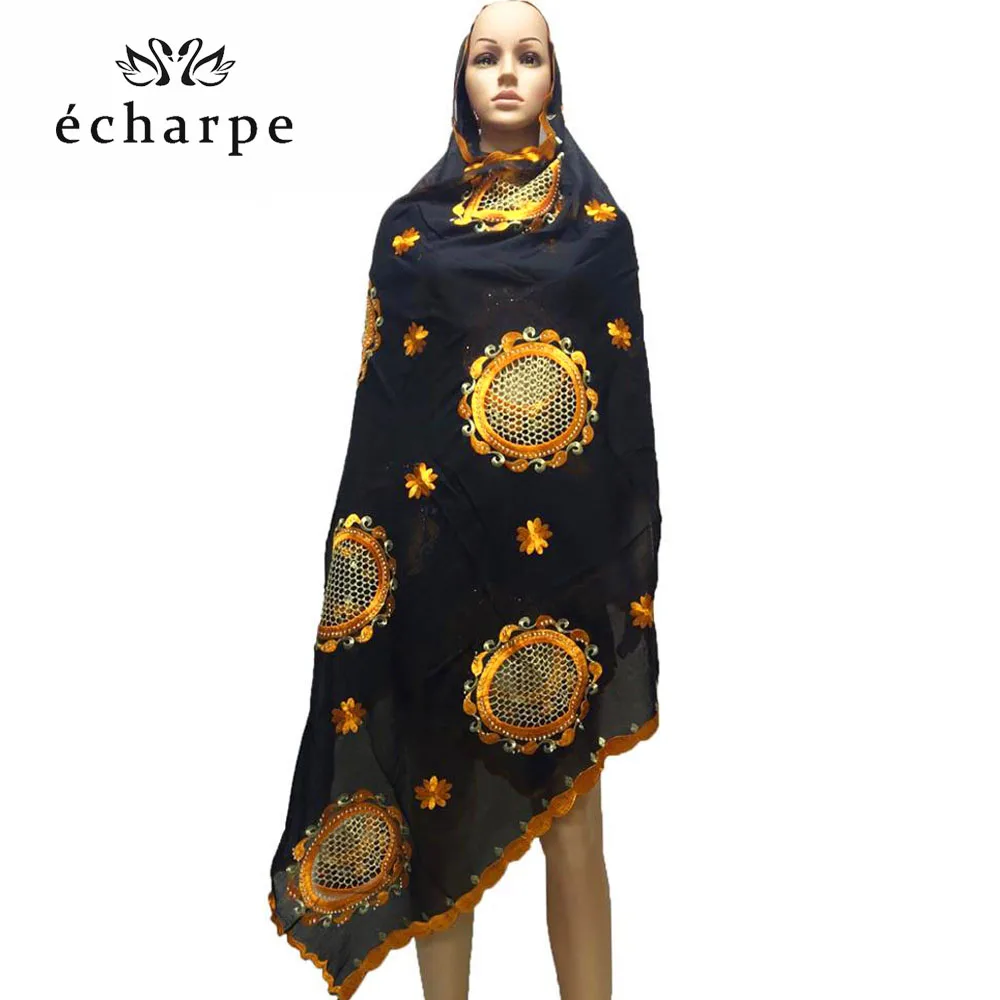 Африканские женщины в головной шарф вышивка хлопок шаль женская|Мусульманская