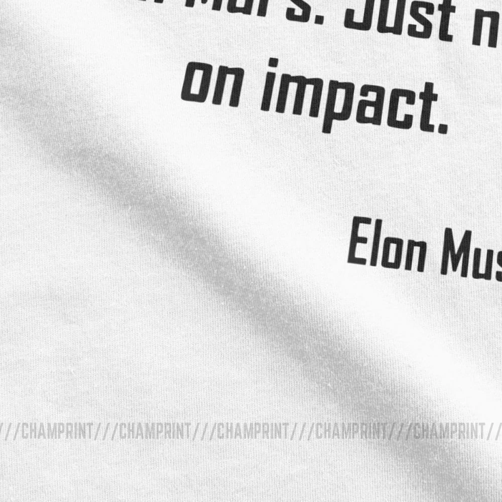 Новые мужские футболки с коротким рукавом Elon Musk Mars Quote хлопковые круглым вырезом