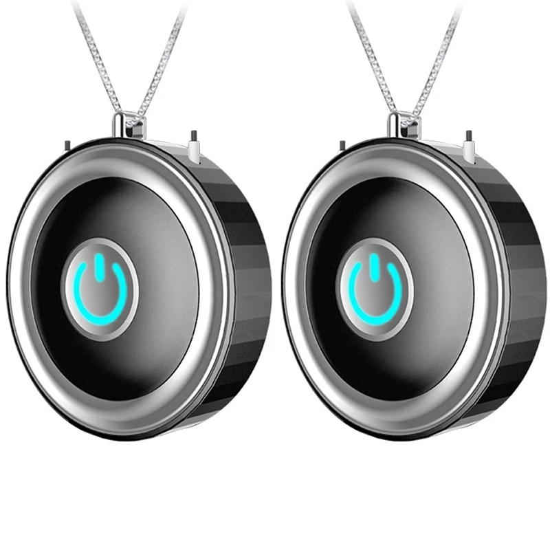 

2X Mini Portable Air Purifier Wearable Air Purifier Necklace USB Air Cleaner Personal Negative Ion Generator Black