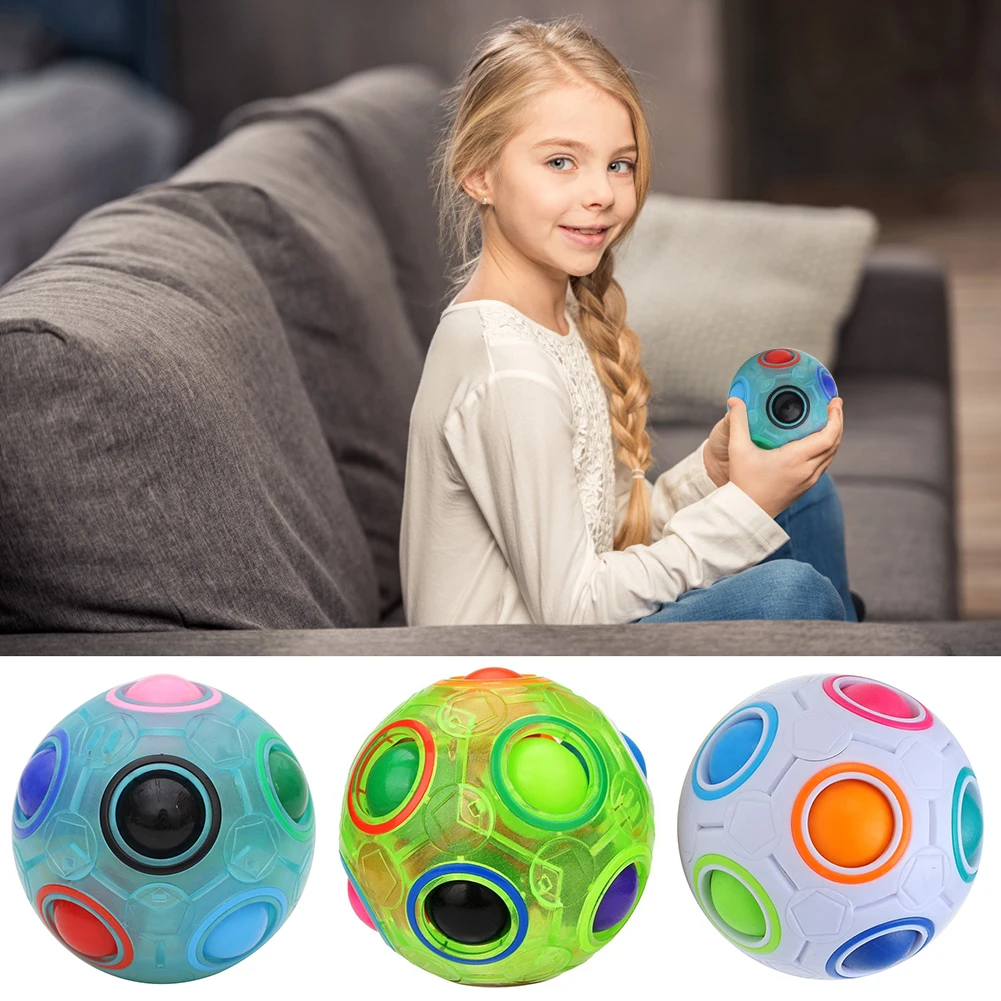 

Ball Rainbow Football Anti Stress Puzzle Kids Educational Game Toys Kids Parent-child Interaction Toys