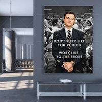 wolf of wall street leonardo dicaprio motivation quote posters wall art canvas painting print modular pictures living room frame