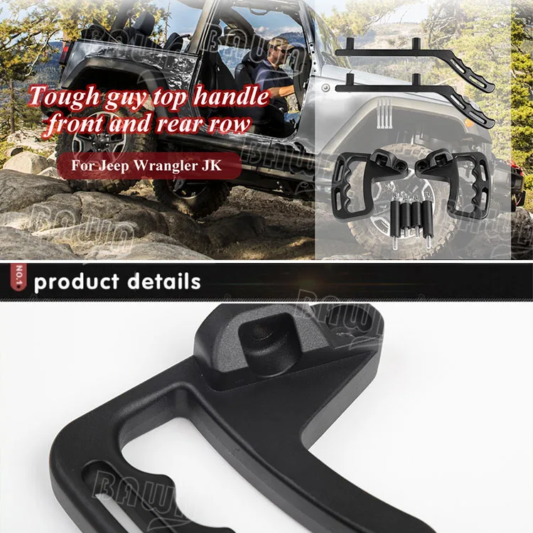 BAWA подлокотники Передняя поручень для Jeep Wrangler JK 2007- алюминиевый сплав автомобиля передние задние внутренние поручни