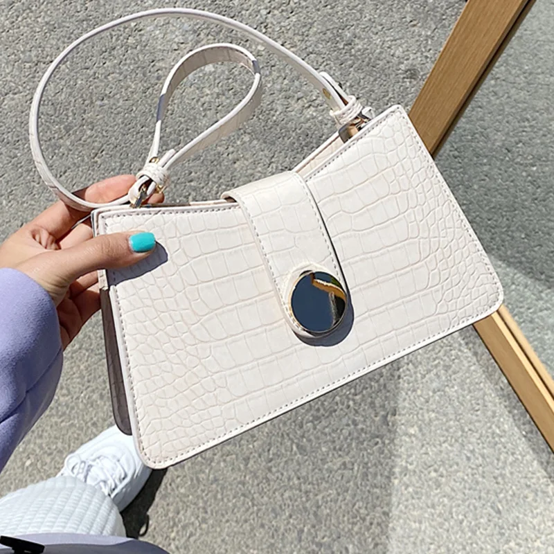 

6 Colors Crocodile Pattern Underarm Bag PU Leather Small Shoulder Bags for Women 2021 New Purses and Handbags Luxury Designer