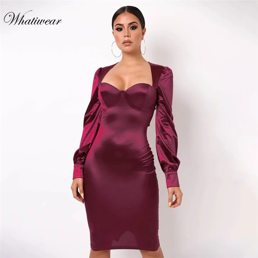 Whatiwear 2019 Летнее мини платье облегающее вечернее уличная одежда женское