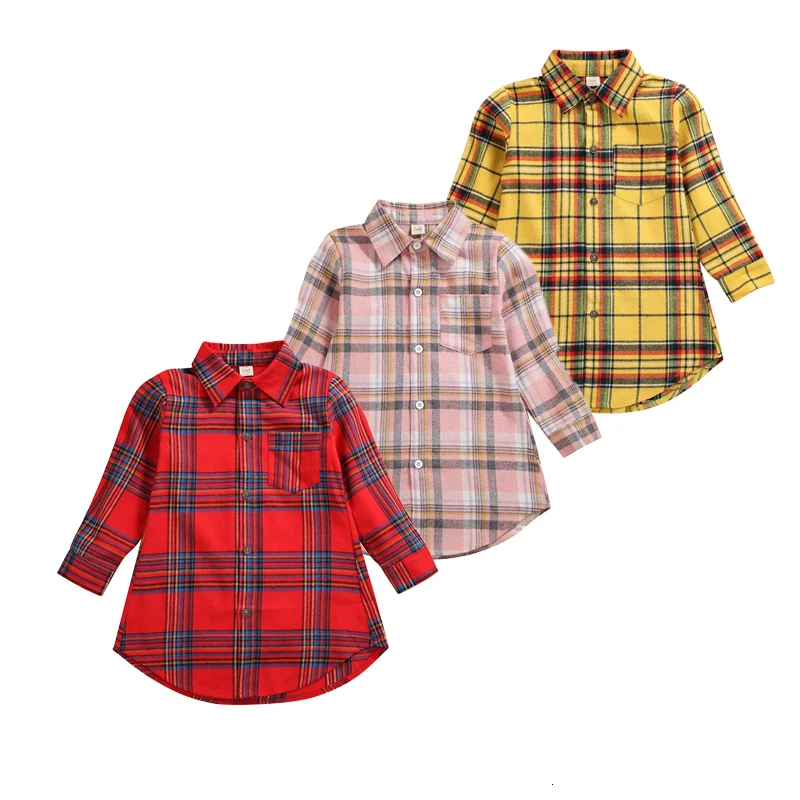 Одежда для маленьких мальчиков и девочек на весну осень клетчатое пальто топ с