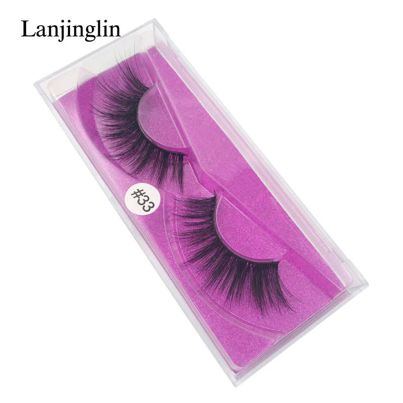 LANJINGLIN 1 пара накладных ресниц норковые ресницы 3d норковые волосы maquillaje поддельные ресницы ручной работы Макияж Наращивание ресниц cilios