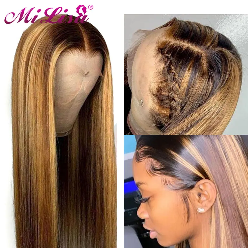 Парик из натуральных волос для чернокожих женщин Mi Lisa парик прямых человеческих