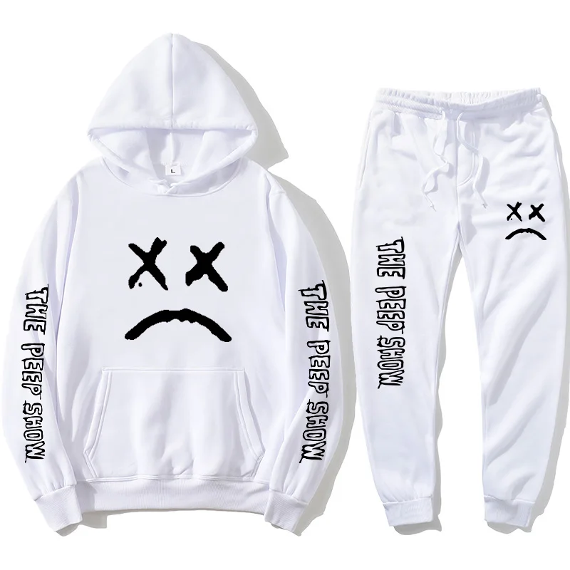 

Толстовка с капюшоном и штаны Lil Peep для мужчин и женщин, повседневный свитшот с принтом Плача в стиле Харадзюку, кофта в стиле хип-хоп, компле...