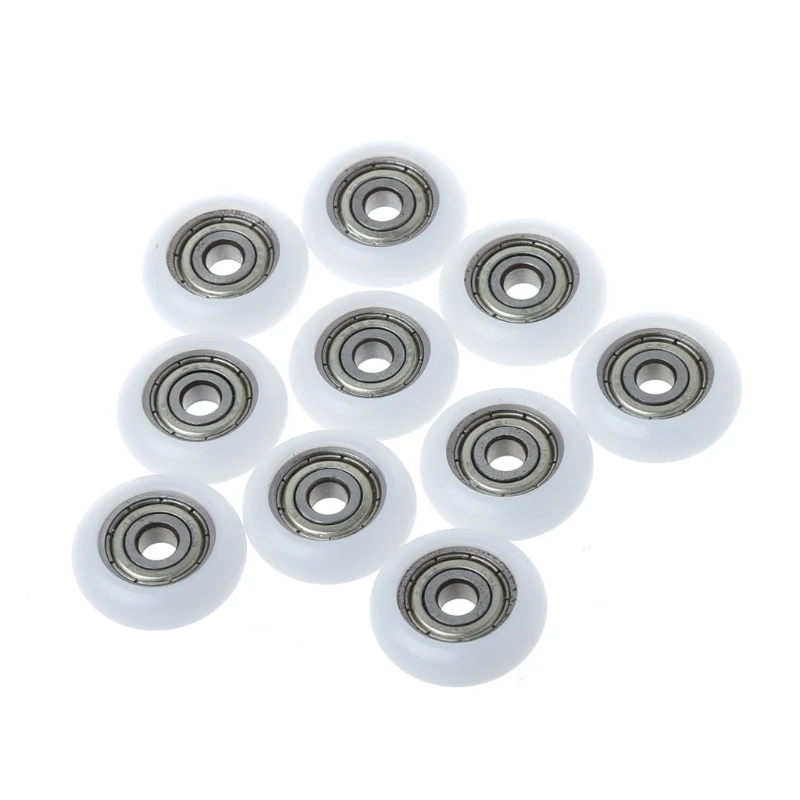 

10pcs 5*23*7mm Nylon Plastic Carbon Steel Bearings Pulley Wheels Embedded Groove Suitable For Furniture Hardware Accessories