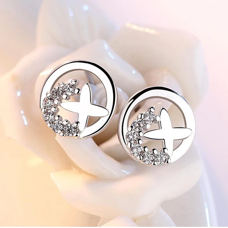 925 пробы серебряные серьги Нежный Симпатичные тапочки с узором в виде светильник