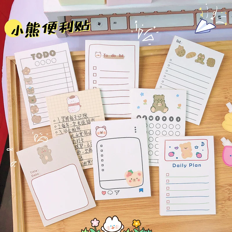 

Записная книжка kawaii Bear, сменная бумага для сообщений, офисные принадлежности, блокнот для сообщений, студенческий блокнот, блокнот для учеб...