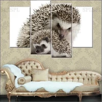 4 piece popular hot sell painting beautiful hedgehog abstract modern print wall painting art home decoration