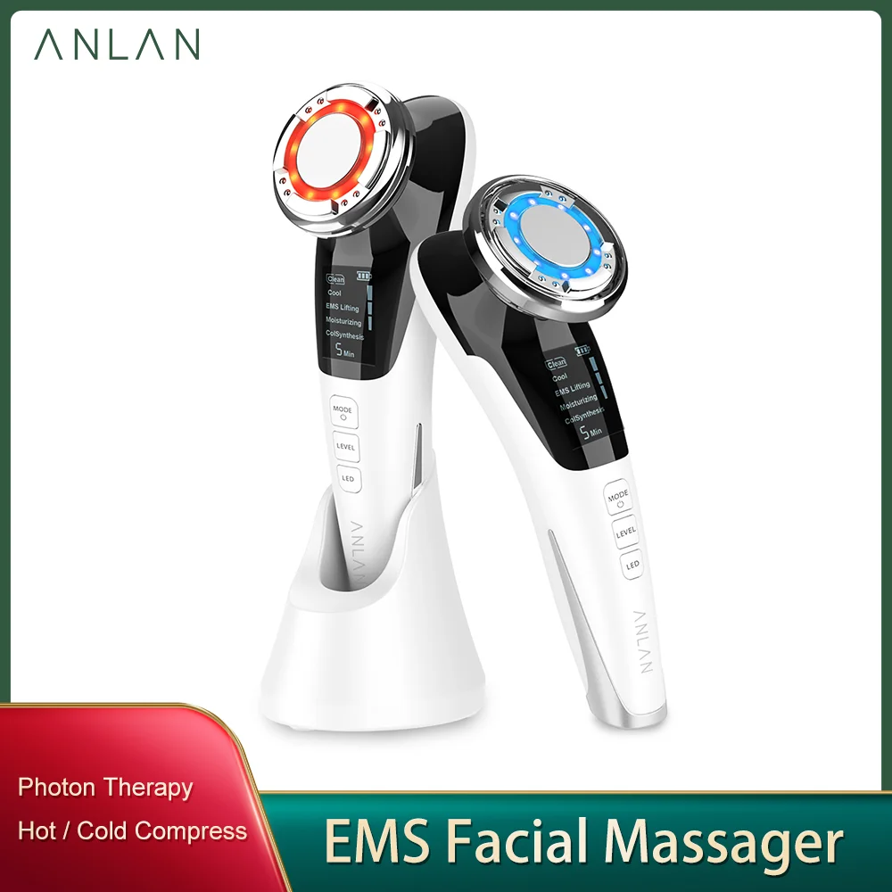 

Anlan EMS массажер для лица, микротоковый массажер для лица, ультразвуковое вибрационное устройство для удаления морщин, устройство для подтяж...