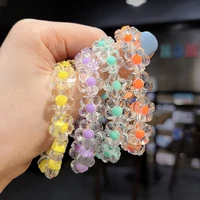 cute flower star bracelet for girls colorful friendship bracelet for chirdren transparent jewelry accessories trend wholesale