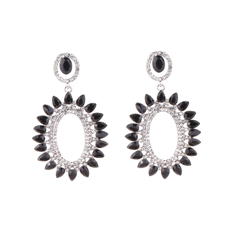 Серьги подвески в форме эллипса LUBOV большие брендовые Роскошные серьги с