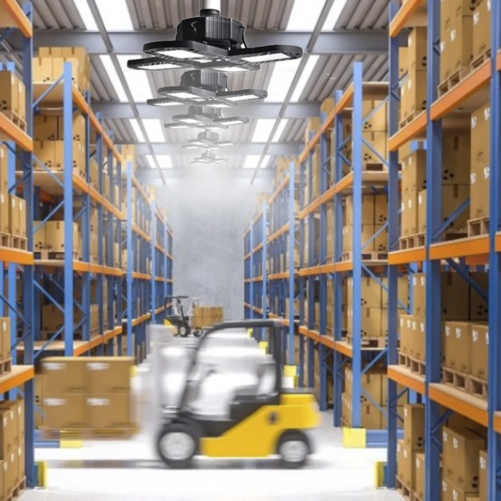 

120W LED Garage Light with 4 Metal Panels Energy Saving 90 ° Adjustable Long Service Life Garage Lamp