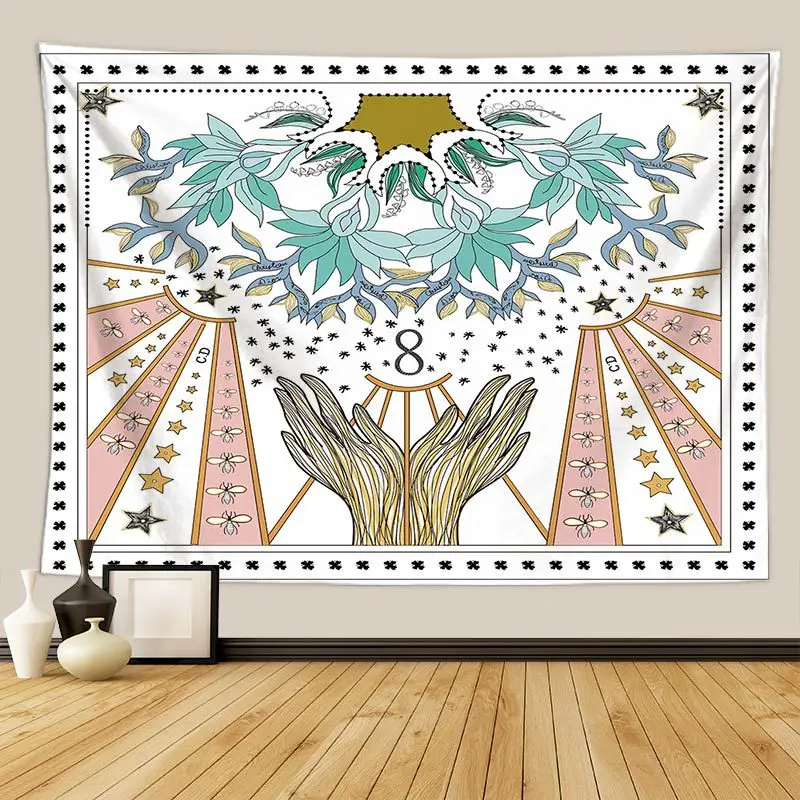 Пять звезд настенный гобелен с индийской мандалой Настенный декор тканые