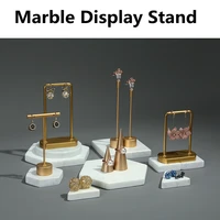 luxuly jewelry photo prop nordic marble ring necklace display stand tray decoration plate jewelry display ring storage