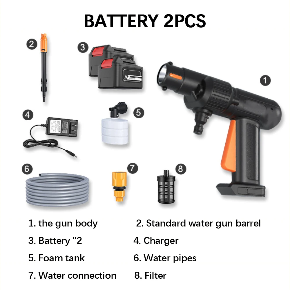 Электрическая Беспроводная мойка для автомобиля водяной пистолет высокого