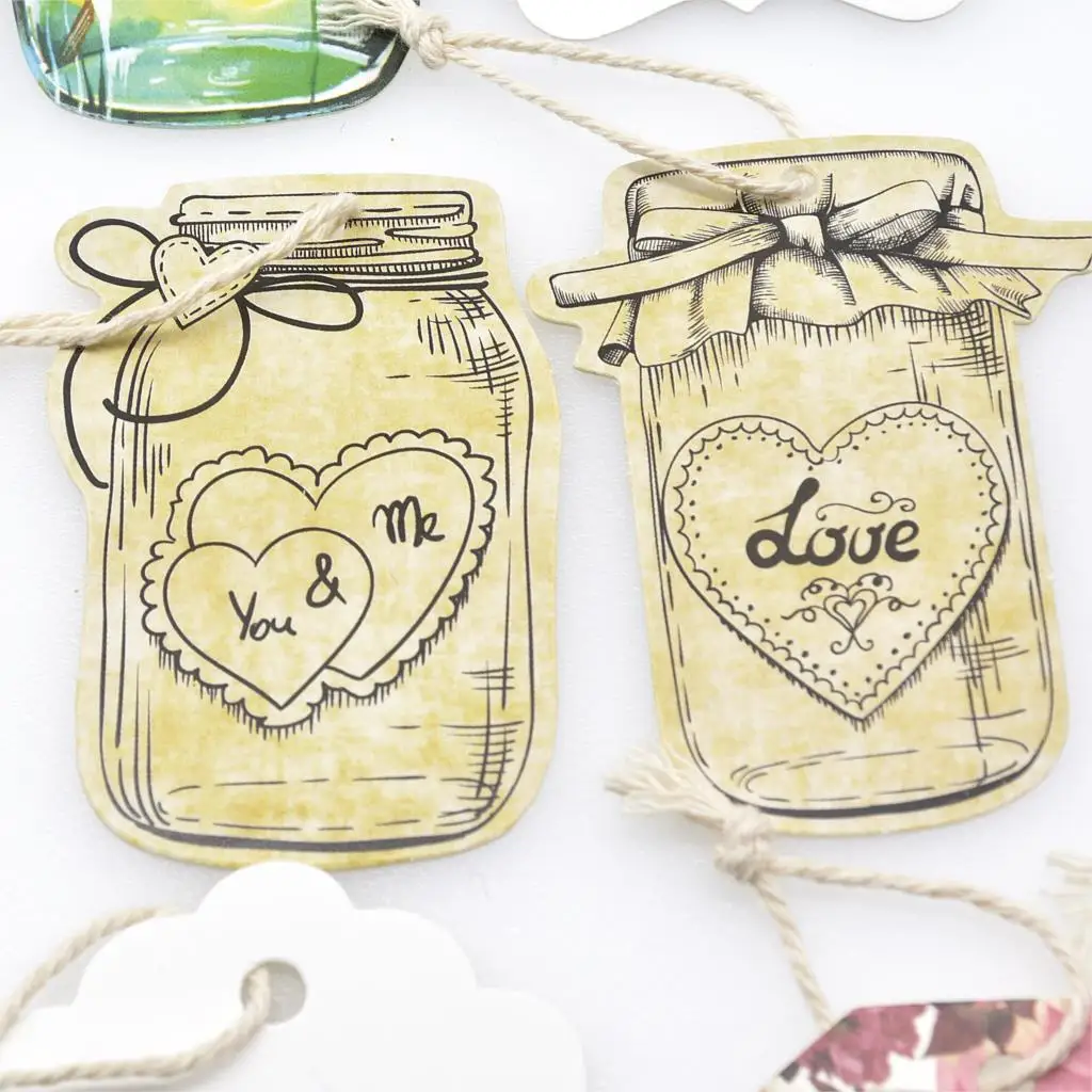 25 шт крафт бутылки бумажные бирки сделай сам Ремесло этикетка с веревкой для