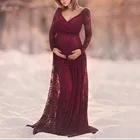 Для женщин с длинным рукавом платье для беременных платье макси платья кружевное длинное платье для мамочек Беременность платье Винтаж платье на лямках модные Ciazowa