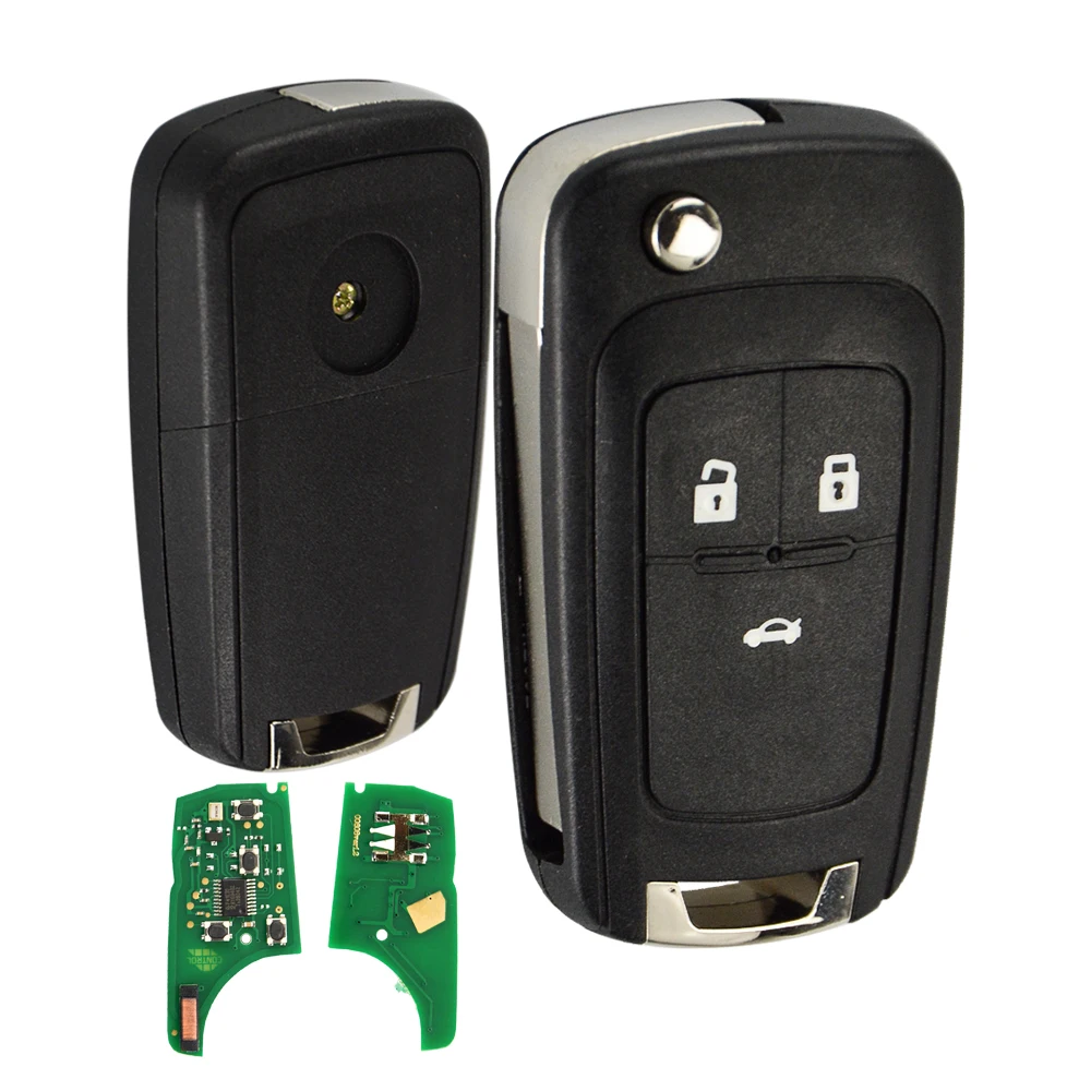 OkeyTech 2 3 4 кнопки в комплекте флип Автомобильный Дистанционный ключ для Opel astra h g j Vauxhall ключ Замена 433 МГц ID46 Электронный чип на плате