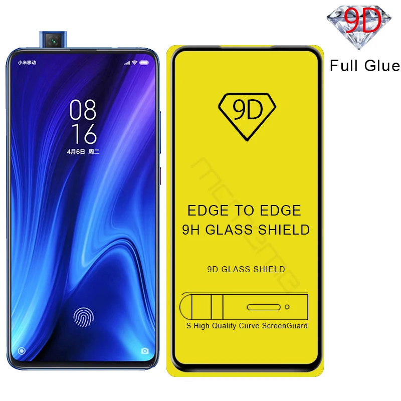 100 шт./лот закаленное стекло Xiaomi Mi 9T Redmi Note 9s 8 7 K20 Pro 8A полный клей 9D покрытие