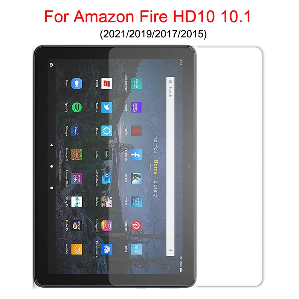 Tempered Glass For Amazon Fire HD 10 10.1'' 2021 2017 2019 2015 HD10 Plus 10.1inch Tablet Screen Protector Premium 9H Glass Film