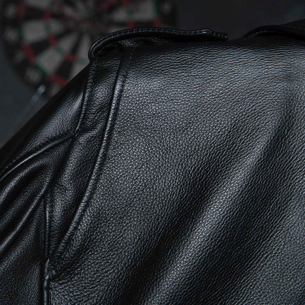 

Motorcycle Coat Men Genuine Leather Jacket 100% Natural Cowhide Men's Biker Clothing Asian Size M-6XL Wholesale Drop Shipping