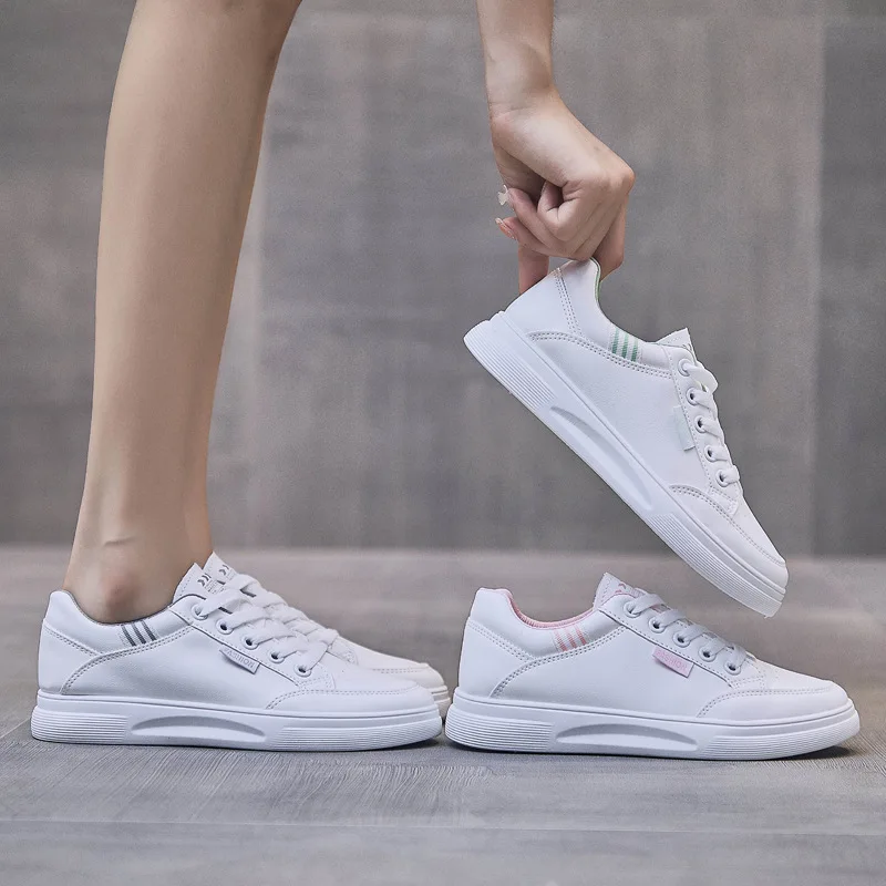 

PU leather sneakers women 2021 flat casual shoes running shoe comfortable outdoor ladies trainers