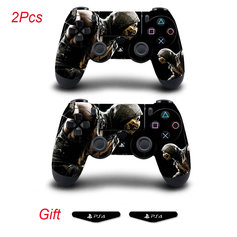 Mortal Kombat 2 шт. полностью покрывающие контроллер наклейки на кожу для Playstation 4 Dualshock