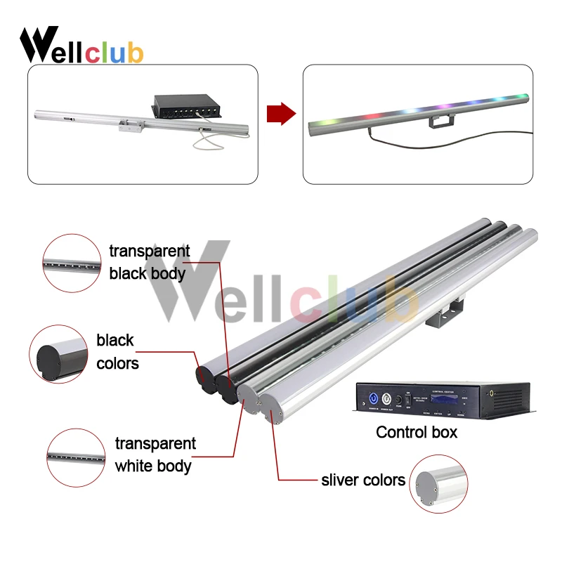4 шт. с контроллером RGB настенная шайба светодиодная Пиксельная трубка Dmx барный