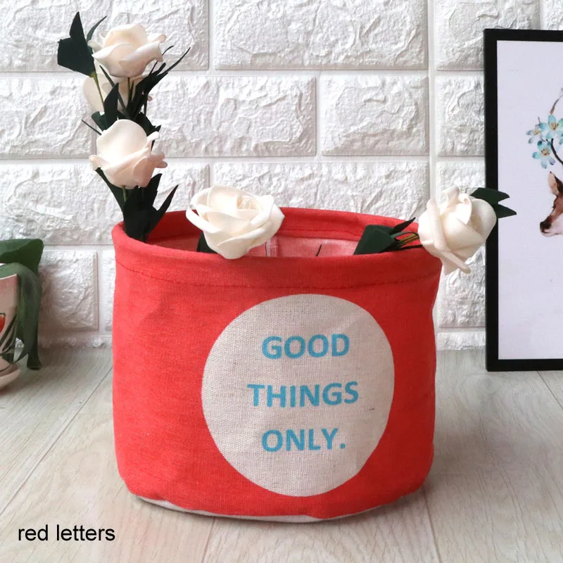 red letters 20*20 см/21x16 см корзина для хранения портативный Настольный органайзер для детских игрушек сумка косметичка карманное настольное ведро домашняя сумка для хранения - Цвет: red letters