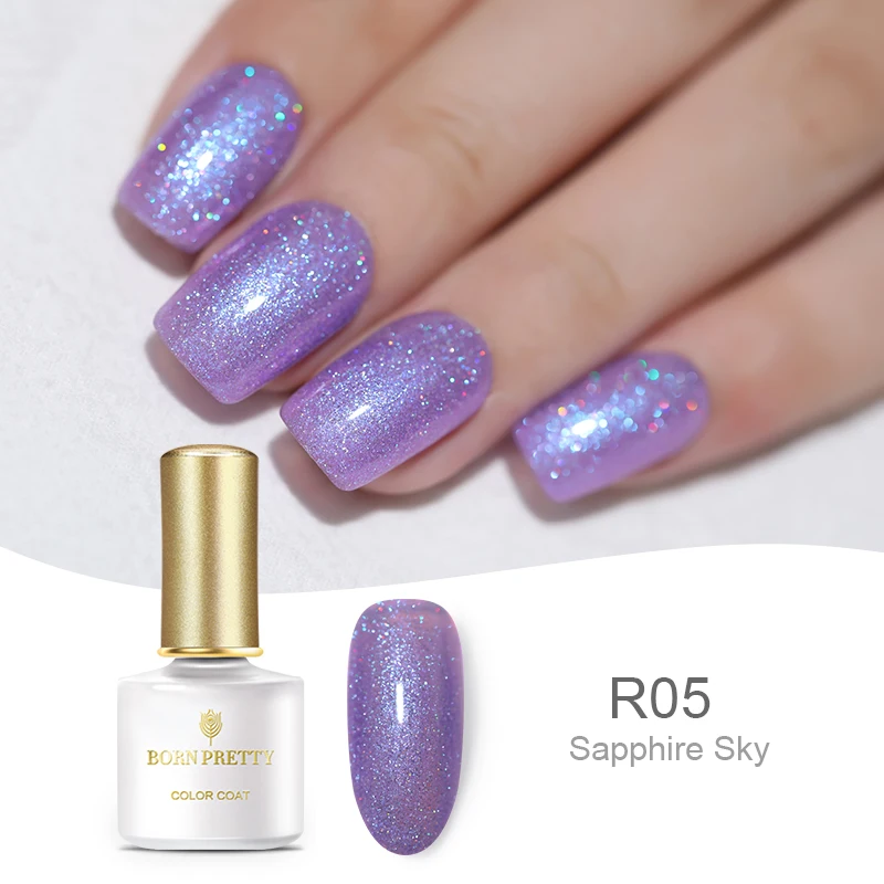 BP-R05 Born pretty, голографическая УФ-гель для ногтей Базовое покрытие и верхнее покрытие набор 6 мл Сияющий лазер замочить от маникюра Гель-лак для нейл-арта УФ-гель - Цвет: BP-R05