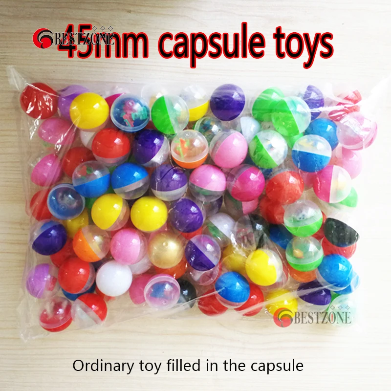 50Pcs/Lot 45MM Surprise Ball Toy Capsules With Different Toy Inside Rubber Or Plastic Figure Dolls For Kids Gift Vending Machine