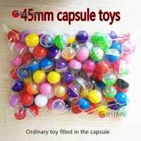 50pcslot 45mm surprise ball toy capsules with different toy inside rubber or plastic figure dolls for kids gift vending machine