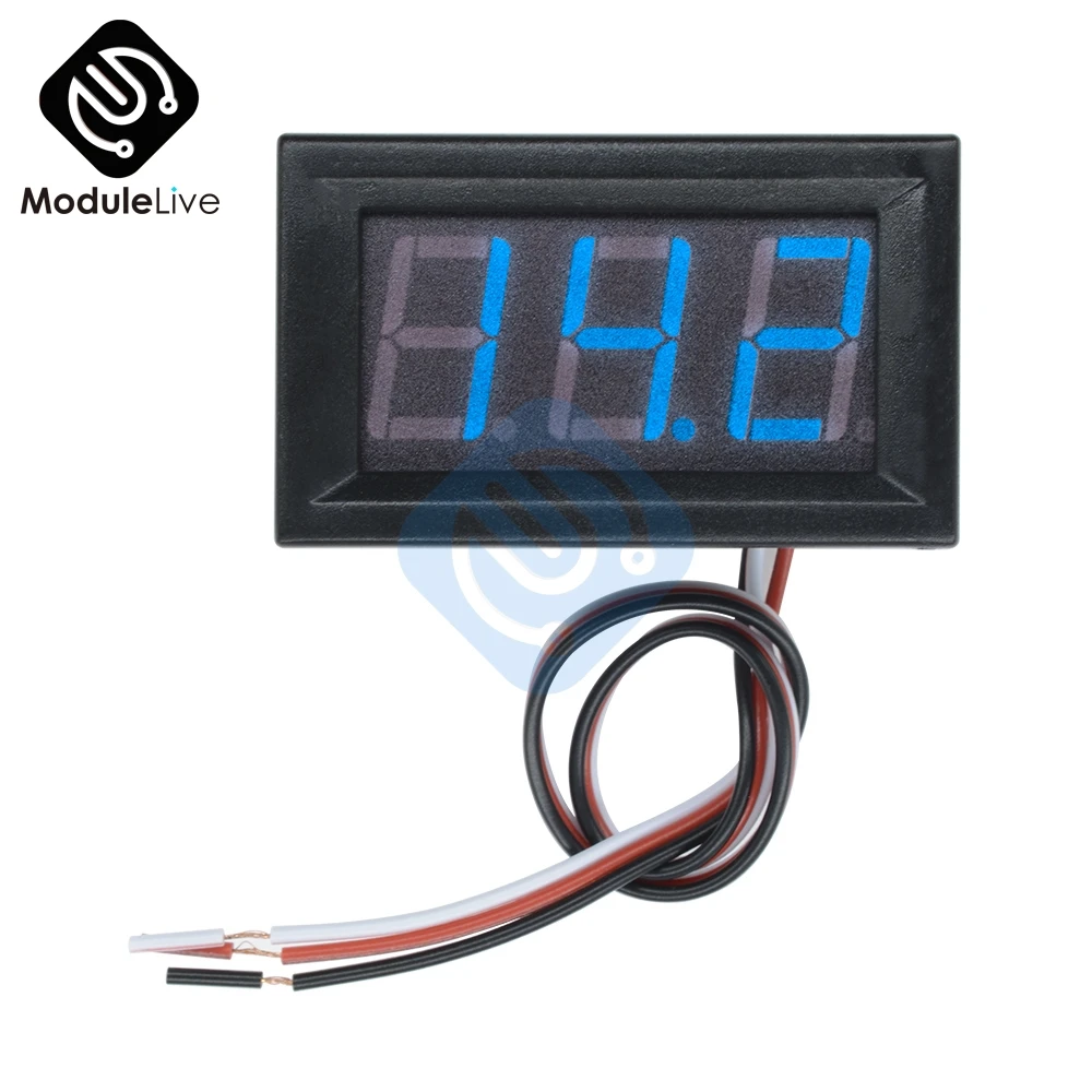 0,5" 0,56 дюймов DC 4,5/4,7/5~ 30V красные, синие зеленый светодиодный Дисплей Панель Напряжение Вольтметр 3 жилы 3 три цифровой Напряжение метр - Цвет: Blue