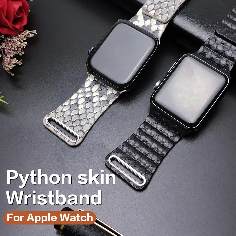 AKGLEADER ремешок для часов из змеиной кожи Apple watch series 6/5/4/3/2 SE Роскошный Матовый