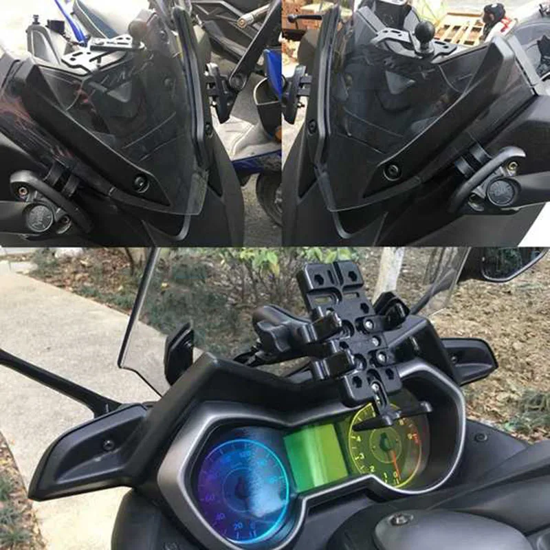 

Motorcycle Stand Bracket Mobile Phone GPS Navigation Plate Bracket Rearview Mirrors Set for Yamaha XMAX250 300 400 125 2017-2020