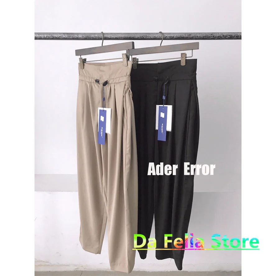 

ADER ERROR Pants 2021SS Men Women Drawstring Paperbag Waist Adererror Straight Pants High Street Loose Thicken Ader Trousers