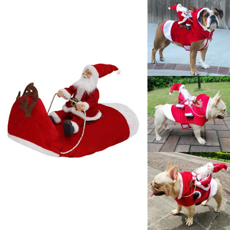 2020 Red Xmas Santa Pet Winter Coat Dog Warm Clothing Christmas Cat Puppy Hoodie Sweater | Дом и сад