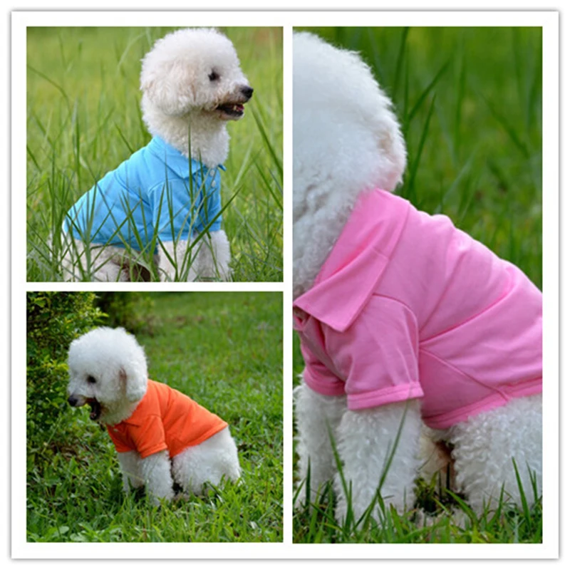 Футболки для домашних животных рубашка летняя одежда крутая однотонная щенков