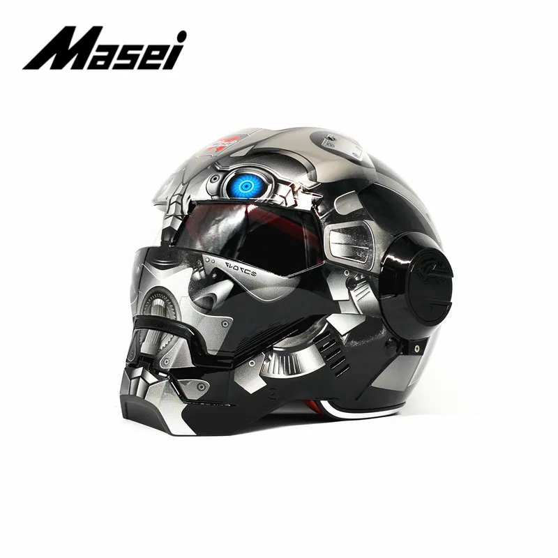 Masei шлем Железного человека moto rcycle половина с открытым лицом каска cross