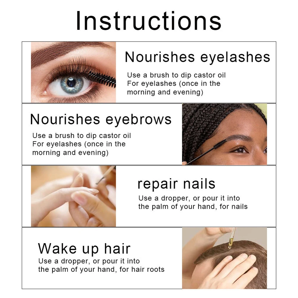 

Hair Care Hair Growth Black Castor Oil Essence Original Authentic 100% Hair Loss Liquid Health Care Beauty Dense Hair Growth Ser