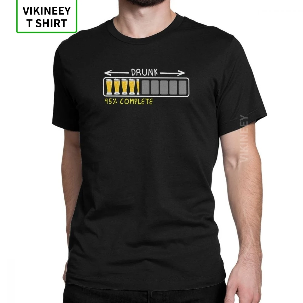 Мужские футболки с надписью Drunk Beer Loading 45% облегающие из 100% хлопка коротким
