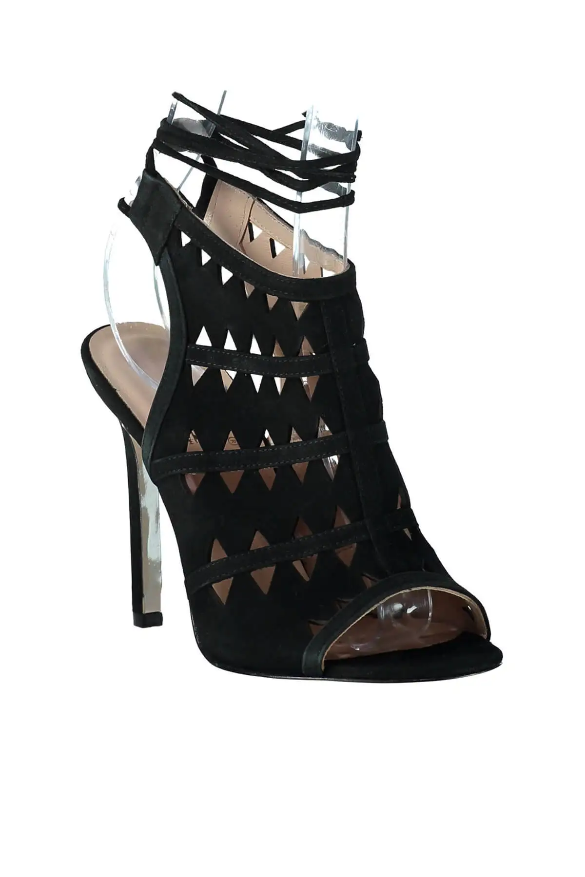 Черные женские классические туфли на высоком каблуке с жемчугом 120130001333 | Обувь