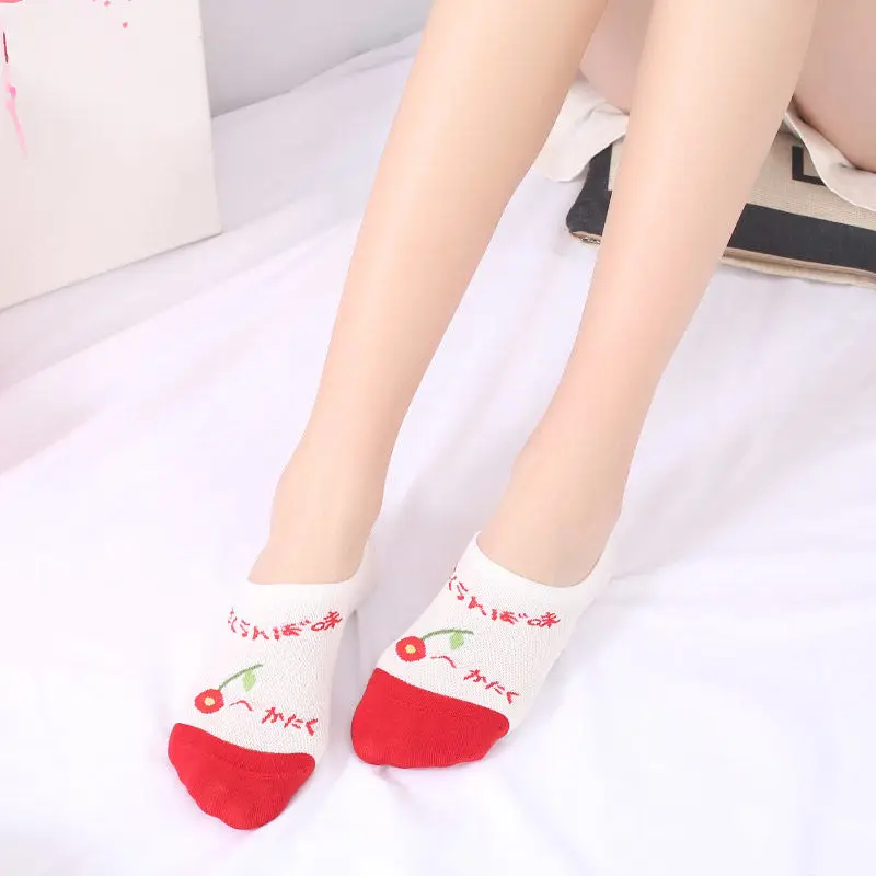Sfree 6Pairs Korean Socks Female Ins Tide Socks Shallow Mouth Cute Japanese Silicone Non-Falling Heel Invisible Socks Summer