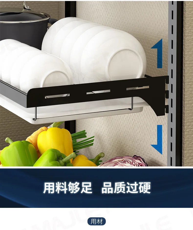 

Black Stainless Steel Dish Rack Drain Rack Kitchen Rack Wall Hanging Wall Household Dish Hanging Dishware Storage Box