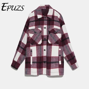 Зимняя клетчатая рубашка красного и зеленого цвета, женские повседневные блузки и топы, винтажные женские блузки размера плюс, camisas mujer